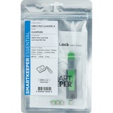 SMARTKEEPER ESSENTIAL USB-C Port Lock (CL04) + Lock Key Mini (U04), Einsteckschloss Farbcode Grün, 4 Stück + 1 Schlüssel