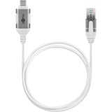 goobay Ethernet-Adapterkabel USB-C 3.2 Gen2 > RJ-45, Slim weiß, 2 Meter