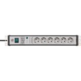 Brennenstuhl Premium-Line Steckdosenleiste 6-fach, 19" Format schwarz/hellgrau, 3 Meter, 60.000A Überspannungsschutz