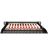 Digitus 10" Slim Patchpanel DN-91612S-SL-EA, 12-Port, Cat.6a schwarz, 0,5HE, Rack Mount, geschirmt