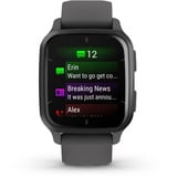 Garmin Venu SQ2, Smartwatch grau, 40 mm, graues Armband aus Silikon