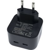 Inter-Tech Ladegerät PD-2036, 2x USB-C Charger schwarz, ohne Kabel, PD 36 Watt