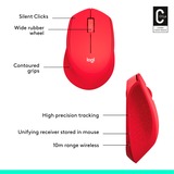 Logitech M330 Silent Plus, Maus rot