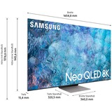 SAMSUNG Neo QLED GQ-75QN900A, QLED-Fernseher 189 cm(75 Zoll), silber, 8K/FUHD, Twin Tuner, HDR, 100Hz Panel