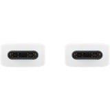 SAMSUNG USB 2.0 Kabel, USB-C Stecker > USB-C Stecker weiß, 1 Meter, PD, Laden mit bis zu 100 Watt