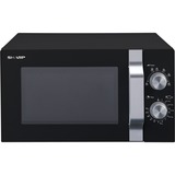 SHARP R204BA, Mikrowelle schwarz/silber