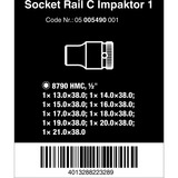 Wera Nuss-Magnetleiste C Impaktor 1 Steckschlüsseleinsatz-Satz 1/2" schwarz/grün, 9‑teilig, für Schlagschrauber