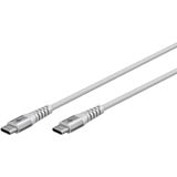 goobay Supersoftes USB 2.0 Textilkabel, USB-C Stecker > USB-C Stecker weiß, 2 Meter