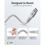 goobay Supersoftes USB 2.0 Textilkabel, USB-C Stecker > USB-C Stecker weiß, 2 Meter