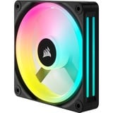 Corsair iCUE LINK QX120 RGB 120-mm-PWM-Lüfter, Gehäuselüfter schwarz, Erweiterungskit, 120 mm