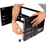 Digitus Patch-Halter zur Wandmontage, 483mm (19"), Halterung schwarz, 4 HE, tiefenverstellbar 250mm - 430mm