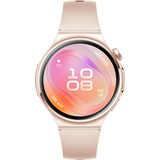 Huawei Watch 6 42mm (Leib-L19F), Smartwatch gold, pinkes Fluoroelastomer-Armband
