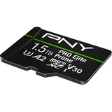 PNY Pro Elite Prime microSD 1,5 TB, Speicherkarte schwarz/grün, Class 10, U3, V30, A2, SD-Adapter