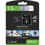 PNY Pro Elite Prime microSD 1,5 TB, Speicherkarte schwarz/grün, Class 10, U3, V30, A2, SD-Adapter