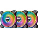 Thermaltake Riing Quad 12 RGB Radiator Fan TT Premium Edition 3 Pack, Gehäuselüfter schwarz, 3er Set, 1x Controller, 120 mm