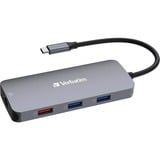 Verbatim USB-C Pro Multiport-Hub CMH-09, 9 Port , Dockingstation grau, HDMI, RJ-45, 3x USB-A, 2x USB-C, PD, SD, microSD