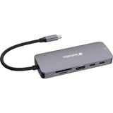 Verbatim USB-C Pro Multiport-Hub CMH-09, 9 Port , Dockingstation grau, HDMI, RJ-45, 3x USB-A, 2x USB-C, SD, microSD