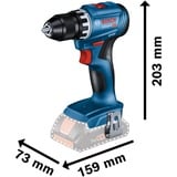 Bosch Professional Akku-Bohrschrauber GSR 18V-45 Professional, 18Volt blau/schwarz, 2x Li-Ionen Akku 2,0Ah, in L-BOXX