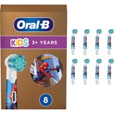 Braun Oral-B Kids Spiderman 8er, Aufsteckbürste weiß, Frustfreie Verpackung