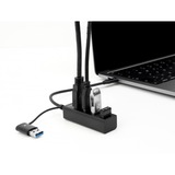 DeLOCK 4 Port USB 3.2 Gen 1 Hub mit USB Type-C oder USB Typ-A Anschluss, USB-Hub schwarz