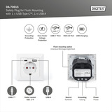 Digitus Sicherheits-Steckdose Unterputz, mit 1x USB-A und 1x USB-C weiß