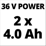 EINHELL Power X-Change Akku-Rasenmäher RASARRO 36/42, 36Volt (2x18V) rot/schwarz, 2x Li-Ionen Akku 4,0Ah