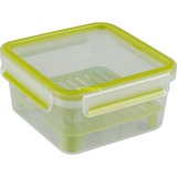 Emsa CLIP & GO Sandwichbox XL 1,3 Liter, Lunch-Box transparent/grün, mit Gittereinsatz für 2. Ebene