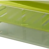 Emsa CLIP & GO Sandwichbox XL 1,3 Liter, Lunch-Box transparent/grün, mit Gittereinsatz für 2. Ebene