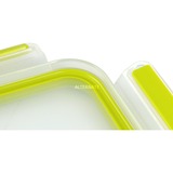 Emsa CLIP & GO Sandwichbox XL 1,3 Liter, Lunch-Box transparent/grün, mit Gittereinsatz für 2. Ebene