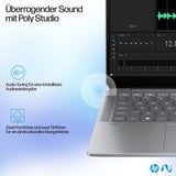 HP OmniBook Ultra 14-fd0097ng, Notebook silber, AMD Ryzen AI 9 HX 375, AMD Radeon 890M, 32 GB LPDDR5X, 1 TB (1 TB SSD), Windows 11 Home