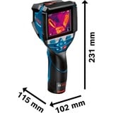 Bosch Professional Akku-Wärmebildkamera GTC 600 C Professional, 12Volt, Thermodetektor blau/schwarz, Li-Ionen-Akku 2,0Ah, L-BOXX