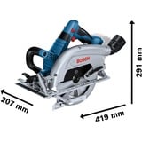 Bosch Professional PRO Akku-Handkreissäge BITURBO GKS 18V-70 L Professional solo blau/schwarz, ohne Akku und Ladegerät, in L-BOXX