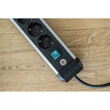 Brennenstuhl Premium-Alu-Line Steckdosenleiste 8-fach schwarz/aluminium, 3 Meter Kabel, mit Sicherheitsschalter