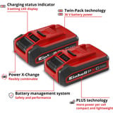 EINHELL Akku Power-X-Change Plus TWIN-PACK 18Volt 3,0Ah rot/schwarz, 2 Stück, ohne Ladegerät
