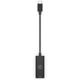 HP USB Adapter, USB-C Stecker > RJ-45 Buchse schwarz, 10cm, Gigabit LAN 10/100/1.000 Mbit/s