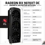 XFX Radeon RX 9070 XT OC Mercury RGB Magnetic Air, Grafikkarte schwarz, RDNA4, GDDR6, 3x DisplayPort, 1x HDMI 2.1
