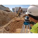 Bosch Optisches Nivelliergerät GOL 20 G Professional, mit Baustativ + Messstab blau, Koffer, Maßeinheit 400 Gon