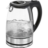 Clatronic Glas-Wasserkocher WKS 3744 G schwarz/silber, 2.200 Watt, 1,7 Liter