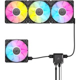 Corsair iCUE LINK RX120 RGB Triple, Gehäuselüfter schwarz, 3er Pack, inkl. Hub