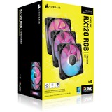 Corsair iCUE LINK RX120 RGB Triple, Gehäuselüfter schwarz, 3er Pack, inkl. Hub, 120 mm