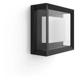 Philips HUE White & Color Ambiance Econic Outdoor quadratische Wandleuchte, LED-Leuchte schwarz