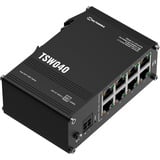 Teltonika TSW040, Switch schwarz, 8-Port POE+ Switch