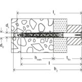 fischer Langschaftdübel SXRL 8x80 T hellgrau, 50 Stück, mit Schraube