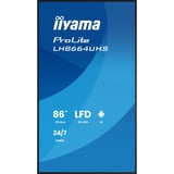 iiyama ProLite LH8664UHS-B3AG, Public Display schwarz (matt), UltraHD/4K, IPS, HDMI, USB-C, USB-Hub