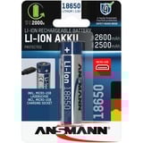 Ansmann Li-Ion Akku 2.600 mAh, mit Micro-USB Ladebuchse 18650, 1 Stück