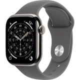 Apple Watch Series 11, Smartwatch Titan Natur, Titangehäuse, 42 mm, Sportarmband steingrau S/M, Cellular