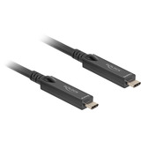 DeLOCK Aktives Optisches USB-C 8K Video + Daten + PD Kabel schwarz, 10 Meter, PD 60 Watt