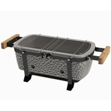 Grill Guru Keramik Holzkohle-Tischgrill, Holzkohlegrill grau