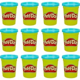 Hasbro Play-Doh 12er-Pack mit blauer Spielknete, Kneten 12 Dosen mit je 112 Gramm