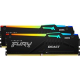 Kingston FURY DIMM 16 GB DDR5-6000 (2x 8 GB) Dual-Kit, Arbeitsspeicher schwarz, KF560C30BBEAK2-16, FURY Beast RGB, INTEL XMP, AMD EXPO